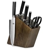 Shun Classic 6-Piece Knife Block Set | Chef's, Paring, Santoku | Includes 8" Chef's, 3.5" Paring, 7" Santoku Knife &amp; Kitchen Shears, Damascus Stainless Steel Cladding, Pakkawood Handle