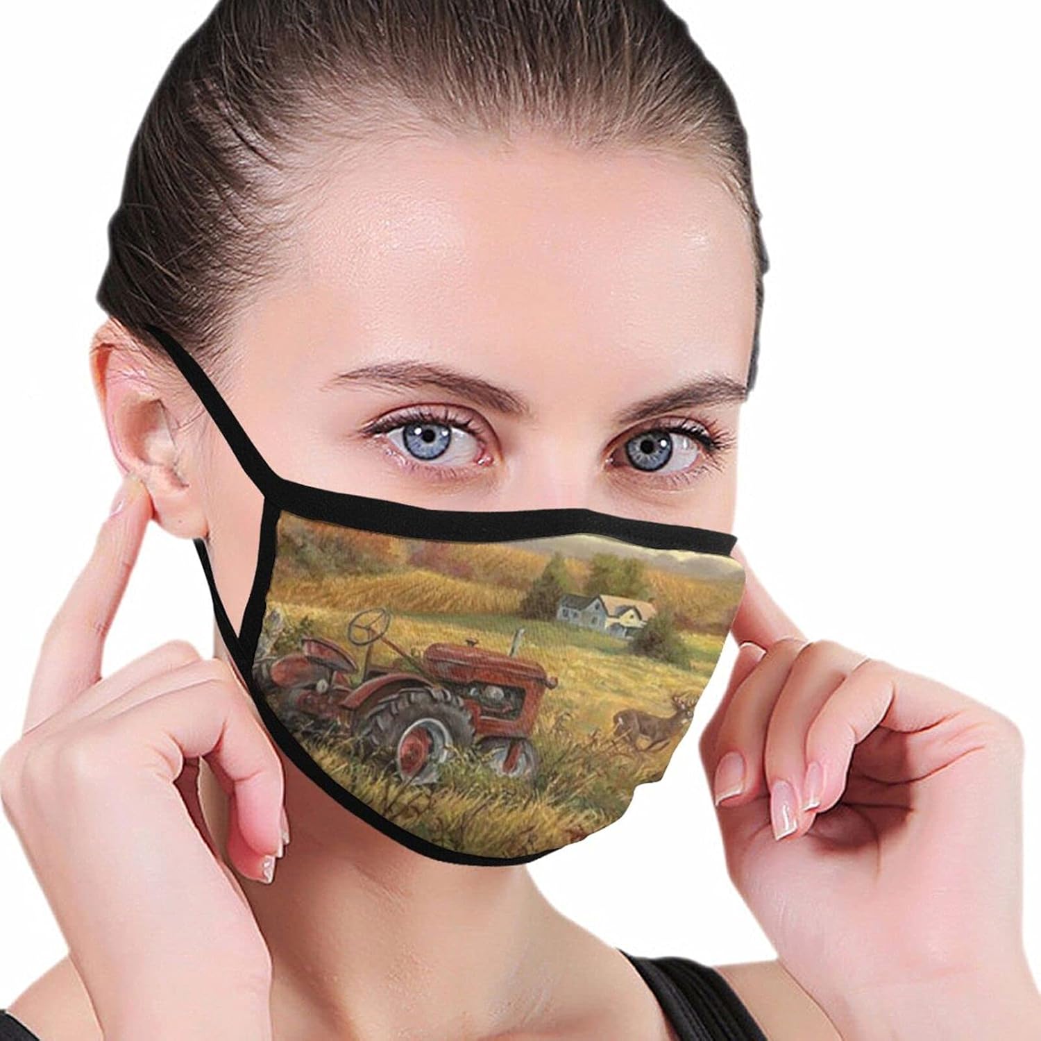 Face Mask Deer, Hunting, Tractors, Animal Reusable AntiDust Wind Sun