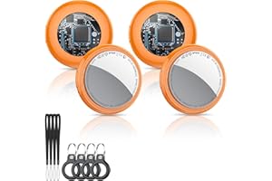 TUKIO 2025 New [Apple MFi Certified] (iOS Only) Air Tracker Tags-4 Pack, Bluetooth Tracker for Apple Find My, Replaceable Battery, Key Finder and Item Locator Smart Tag for Keys, Bags, Luggage, Pets, Orange