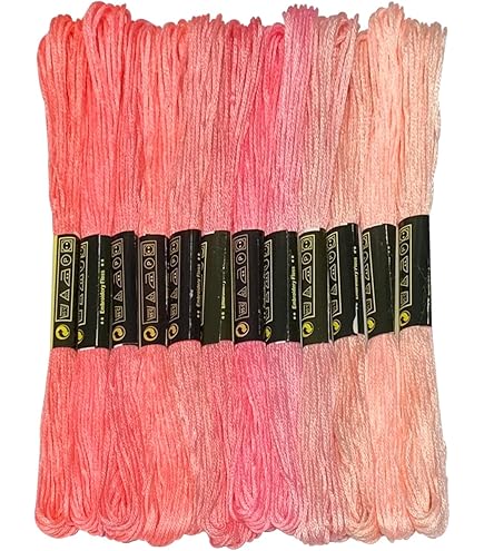 thumbnail image 2 of FASHEWELRY 210 Yards Polyester Embroidery Floss - 24 Colors Pink Crewel Cross Stitch Thread 2 of 9