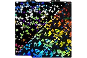 SAHVAIM Upgraded PEY Build Plate for Bambu Lab A1 Mini, Smooth Star+Flake Spring Steel Plate,Double Sided Flexible PEY Sheet for Bambu Labs 3D Printers 184x184mm.