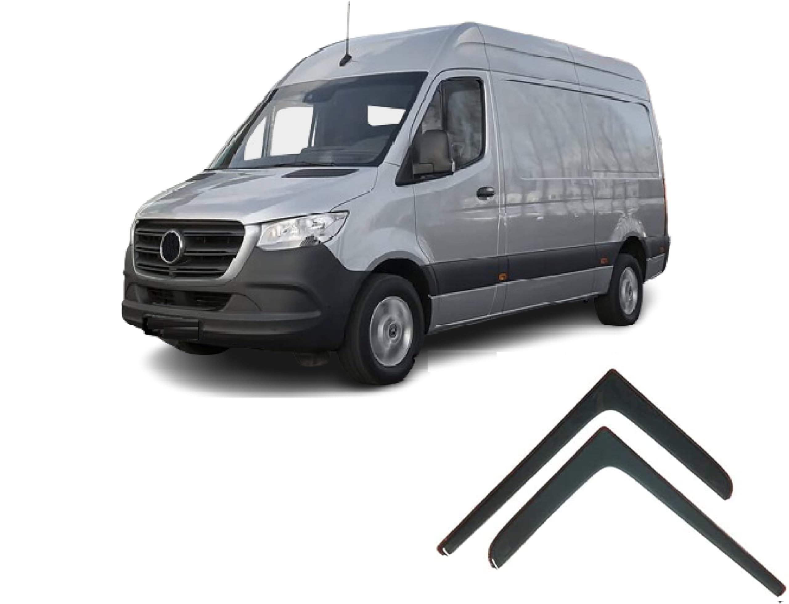 AC WOW 2x Wind Deflectors Compatible with MERCEDES BENZ Sprinter W907 W910 2018 2019 2020 2021 2022 2023 2024