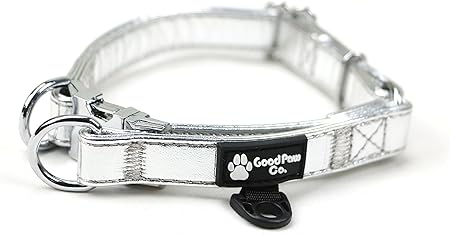 silver leather dog collar