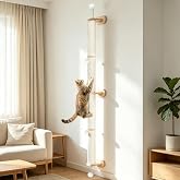 EMUST Cat Wall Scratcher 2 Pack 66", Tall Sisal Scratch Post for Large Cats | Vertical Space Saving Cat Wall Furniture with Hanging Ball Toy, Up to 44 lbs, Modern Minimalist Design for Indoor Apartment