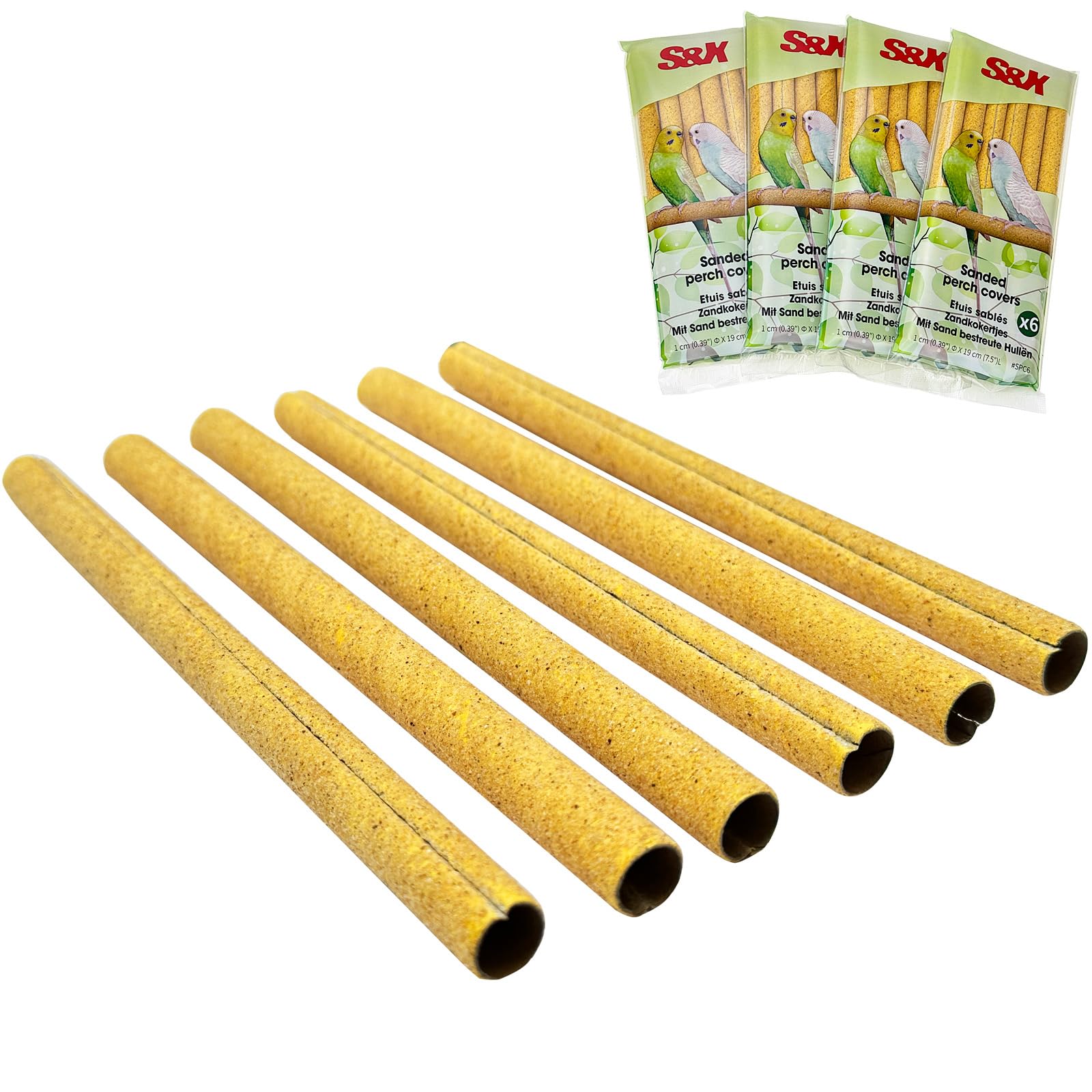 Photo 1 of S&X 24-Pack Sand Perch Covers for Parakeets Canaries Finches & Other Small Birds, Bird Perch Covers Sandpaper