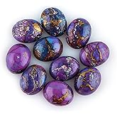 CRYSTALINES (10pcs) AAA Grade Genuine Purple Turquoise Gemstone, Wholesale Cabochon Polished Stones Supplies, DIY Crafting, Jewelry Making, Reiki & Healing Crystals, December Birthstone
