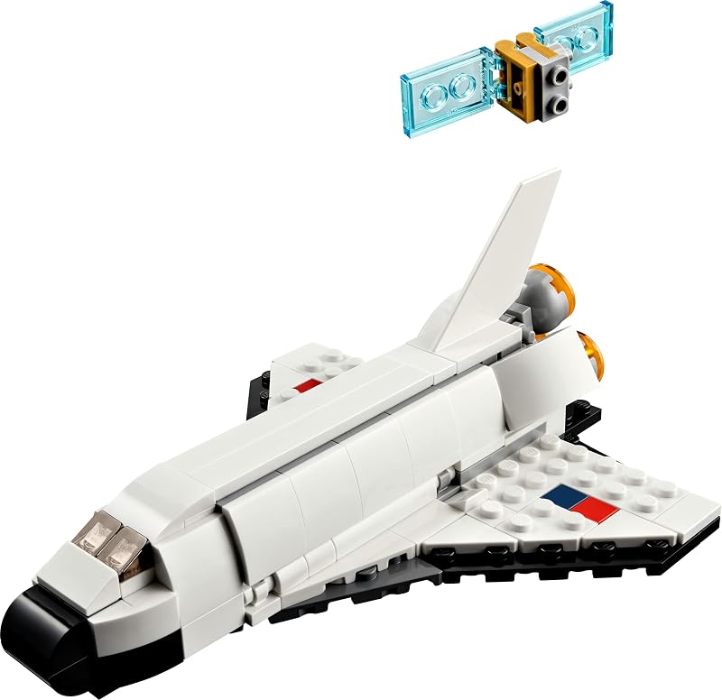 Lego creator 3 em 1 ônibus espacial, figura de astronauta ou navio de brinquedo, conjunto de construção para meninos e meninas de 6 anos ou mais, presente criativo para crianças 31134