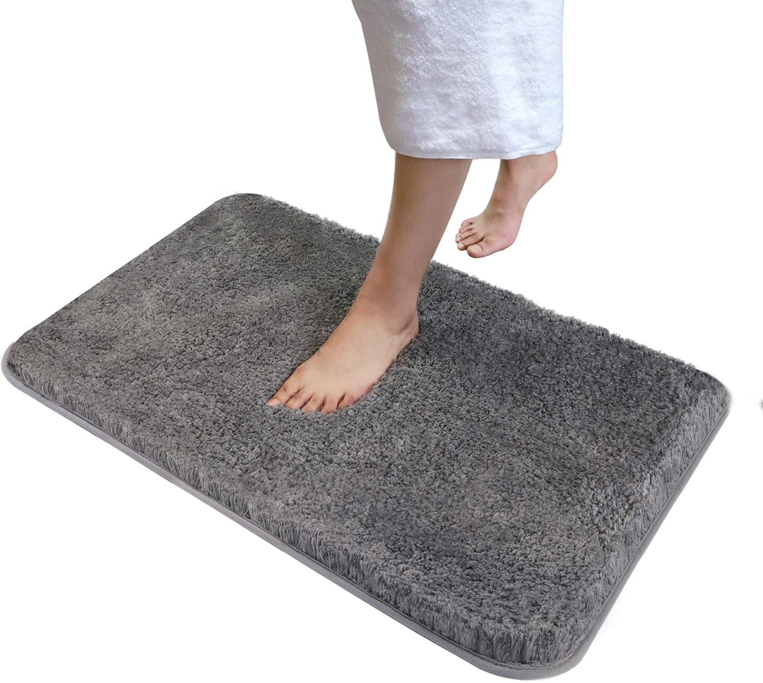 Soft Plush Bathroom Rug Bath Mat 20" x 32",Non-Slip Microfiber Fluffy Shaggy Water Absorbent Bath Rug Carpet,Machine Washable Rectangular Runner Area Rug Mats for Floor/Kitchen,Lava Grey: Home & Kitchen