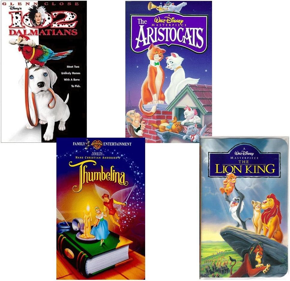 4Pack Walt Disney & Warner Bros VHS Animated Classics