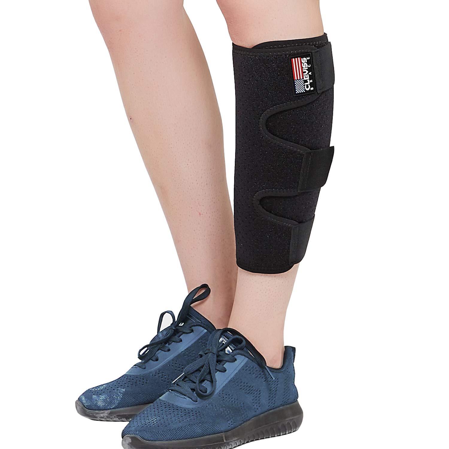 ClevissBrace Calf Support Brace for Torn Calf Muscle, Adjustable Shin Splint for Strain, Sprain, Pain Relief, Tennis Leg, Injury Neoprene Lower Leg Calf Compression Wrap, Calf Sleeve for Men and Women: Industrial & Scientific