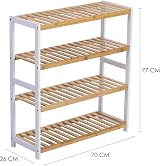 Vencier Bamboo Shoe Rack Natural 4 Tier Easy Assembly Large Capacity view 5
