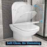 AAN Rectangular Soft Close Toilet Seat Quick Release Adjustable Hinges White UF view 3