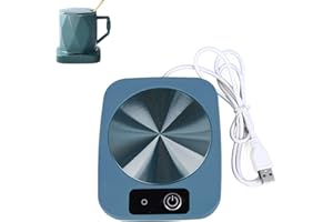 USB Coffee Mug Warmer for Desk, Coffee Cup Warmer Plate Smart Constant Temperature Tea Warmer for Office Travel Home (Blue)
