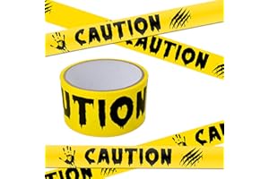 QIYEYEYE Halloween Decorations Caution Tape,2In*82Ft Yellow & Black Caution Hazard Warning Tapes Roll Scary Indoor Barricade Safety Outdoor Spooky DIY Decorative Accessory For Party,Door,Danger Area,Tree,Yard