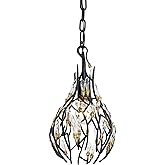 Varaluz Bask 1-Lt Crystal Mini Pendant - Matte Black/French Gold