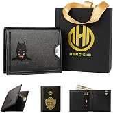 Leather Bat Wallet - Bifold wallet Man Woman, Superhero Mask - Slim Card Holder, Bat ID Heroic wallet- Unique Holiday Gift Birthday, Anniversary, for Dad, Husband, Boyfriend, Wife (Bifold Embossed)