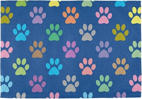 Amazon Moritaカラフルな足はパターンを印刷します おしゃれ 6枚セットランチョンマット プレースマット テーブルランチマット撥水 防汚 断熱 丸洗い 滑り止め 食卓飾り 雰囲気 家庭 レストラン用 ランチョンマット オンライン通販