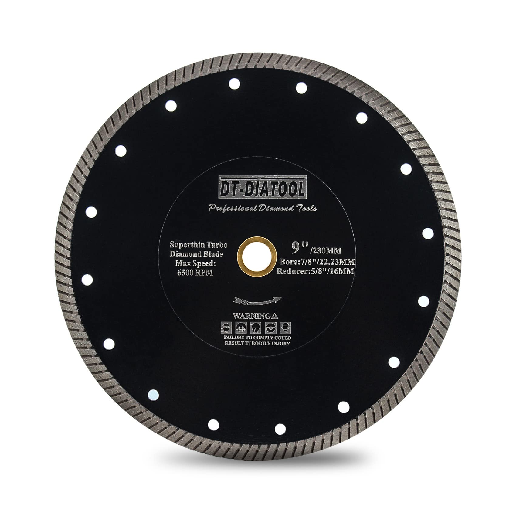 DT-DIATOOL Diamond Cutting Disc 230mm Super Thin Tile Cutting Disc with Turbo Segments for Ceramic Granite Marble Artificial Stone