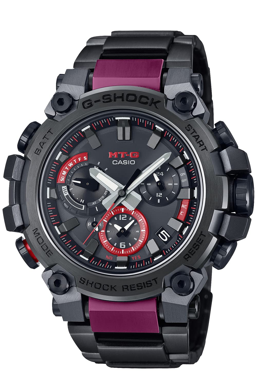 G-SHOCK(ジーショック) Casio G-Shock MTG-B3000 Series Wristwatch, Genuine Japanese Product, red, Layer Composite Band
