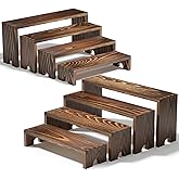 2 Set Wooden Tiered Risers Display Stands for Vendor Events,Stackable Wooden Cupcake Display Stand,Farmhouse Decor Wood Dessert Table Display Set,Vendor Booth Display Items,Food Display Risers for Party(12-11.2-10.4-9.6IN)