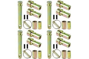 GUSUHAWK 4 Pack TK95029 CAT 1 Quick Hitch Bushings Kit with S07070200 Top Link Pin and S07090100 Lynch Pin for Category 1 3-Point Quick Hitches and Tractors