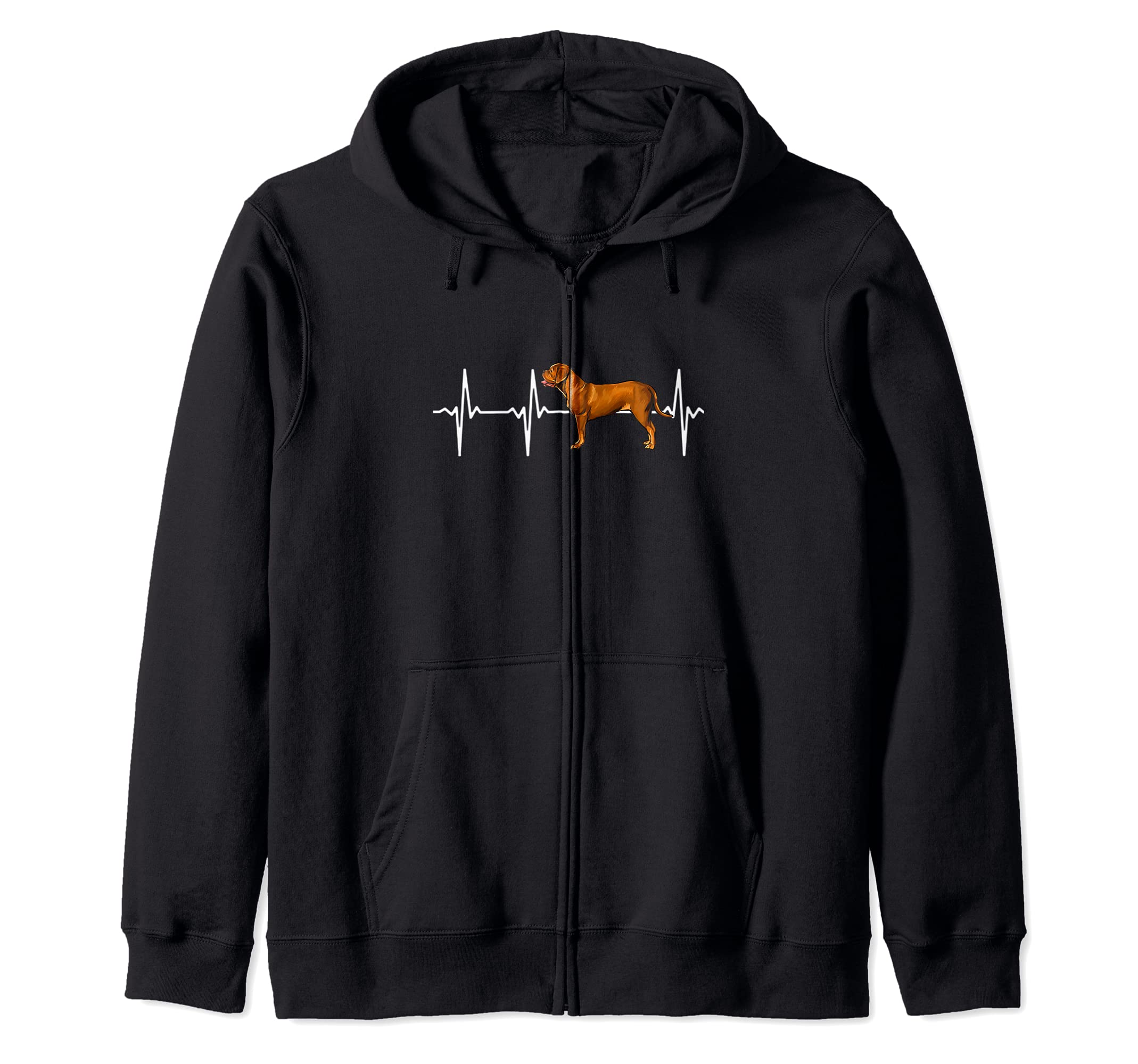 Dogues de Bordeaux Heartbeat Love My Dog Zip Hoodie