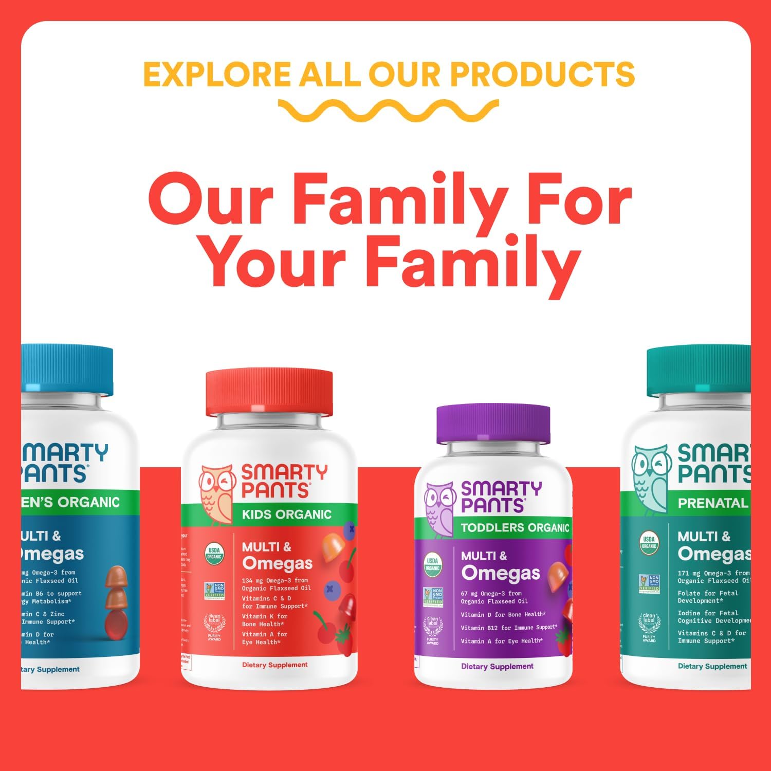 SmartyPants Kids Multivitamin Gummies - Improved Formula: Omega 3 (DHA/EPA), Vitamins D3, C, B12, B6, Vitamin A, K & Zinc, Gluten Free, Three Fruit Flavors, 60 Count (30 Day Supply)