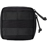 Dotacty Small MED Kits Holder Duty Belt Gloves Pouch MOLLE Tactical Vest Nasal Spray Case Compact IFAK Carrier Backpack Wallet Cards Knife Gadgets Mini EDC Organizer Bag w/Removeable Clear ID Pocket