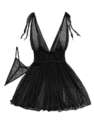 Lilosy Petite Sexy Polka Dots Mesh Sheer Babydoll
