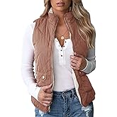 Valphsio Womens Reversible Quilted Sherpa Fleece Vest Lightweight Sports Vest Coat