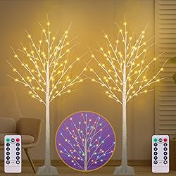5FT Lighted Birch Tree with 90 LED Warm White and