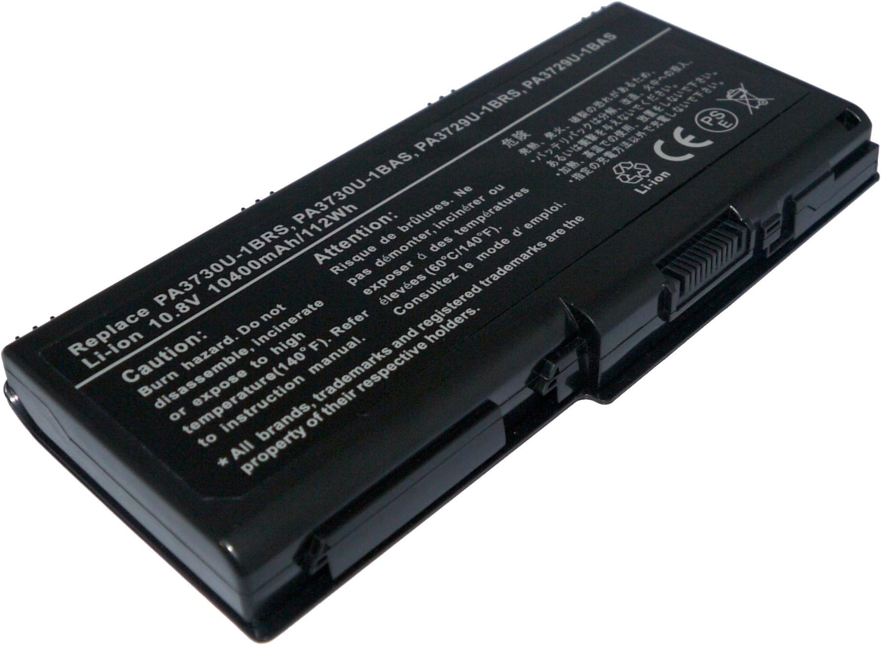 10.80V 8800mAh Replacement Li-Ion Battery for Toshiba PA3729U-1BAS, PA3729U-1BRS, PA3730U-1BAS, PA3730U-1BRS, Replacement Battery for Toshiba Qosmio G60, Qosmio X500, Qosmio X505, Satellite P500, Satellite P505, Satellite P505D Series
