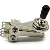 Switchcraft 3-Way Toggle Switch - Right Angle L-Type w/Genuine Black Switchcraft Tip for Electric Guitar