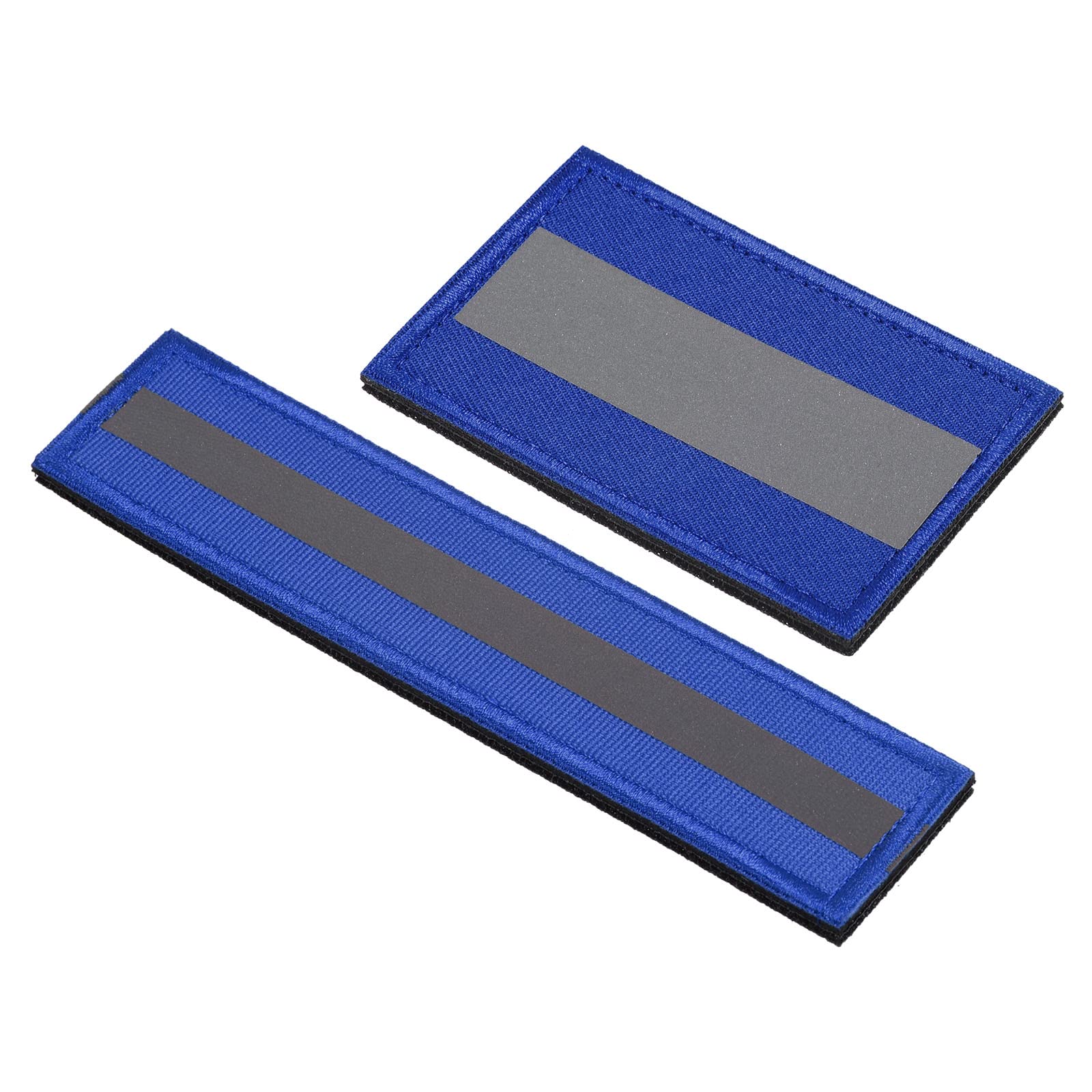 PATIKIL Reflective Patch 1x6 2x3, 2 Pcs Hook and Loop Fastener Safety Appliques for Night Sportsperson Worker Hiker, Blue