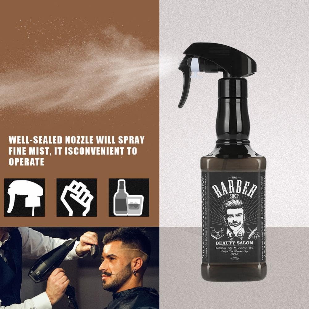 Sonew 500 ml Plastic Spray Bottle, Hairdressing Sprayer Salon Barber Barber Hairstyling Sprayer Hair Tools Flower Planting Tool(Black) - Image 4