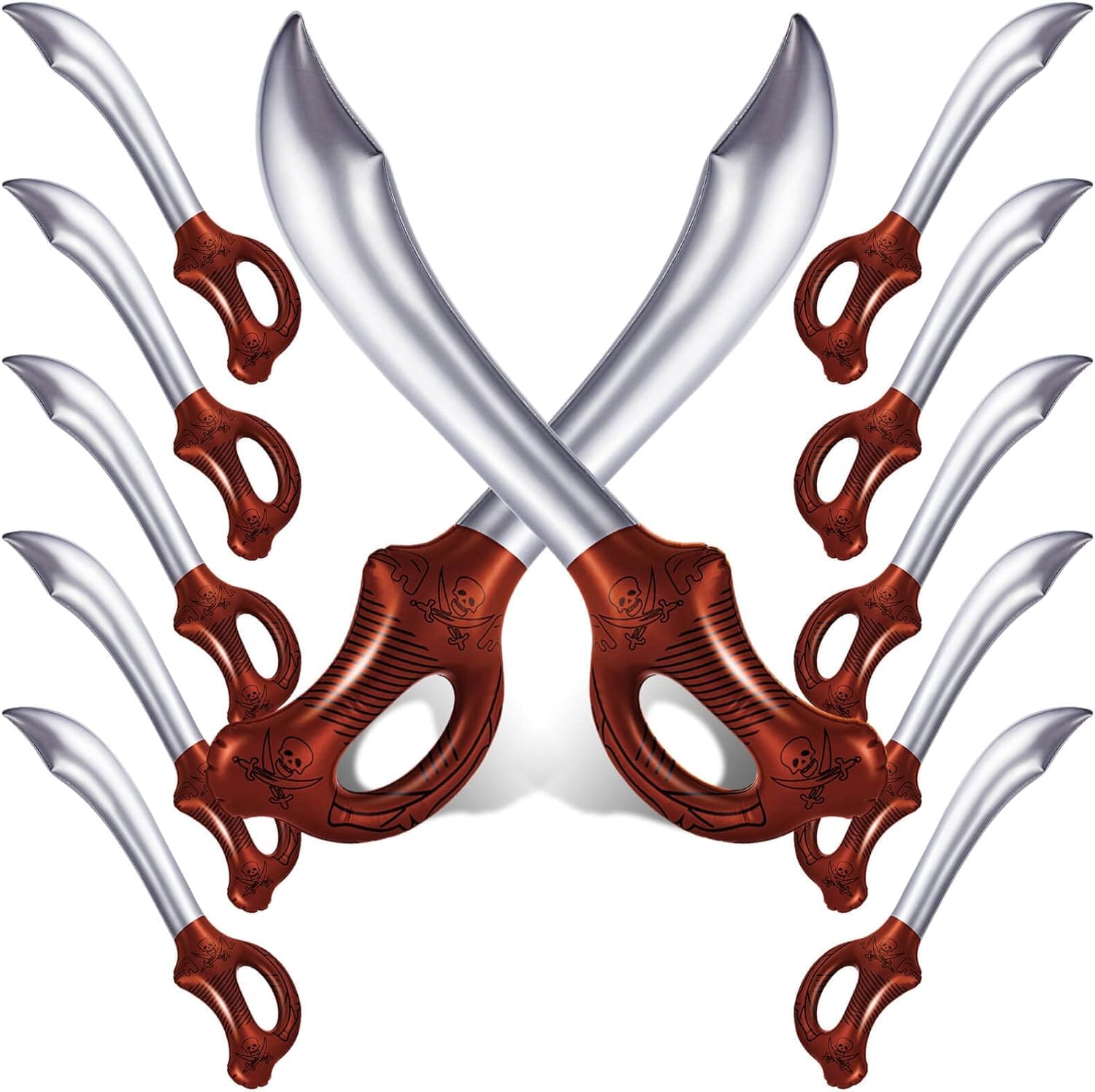 SYOZPXY 12 Pcs Pirate Sword Pirate Party Toys Inflatable Swords, Inflated Knife for Birthday Party Supplies Halloween Cosplay Stage Props Summer Pool Swimming Parties Water Toy