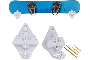 KONGISS Snow Ski Wall Mounts with Hooks,Snowboard Mount Storage Snowboard Display Wall Mount,Universal Fit Any Snow Skis, Snow Skis Rack