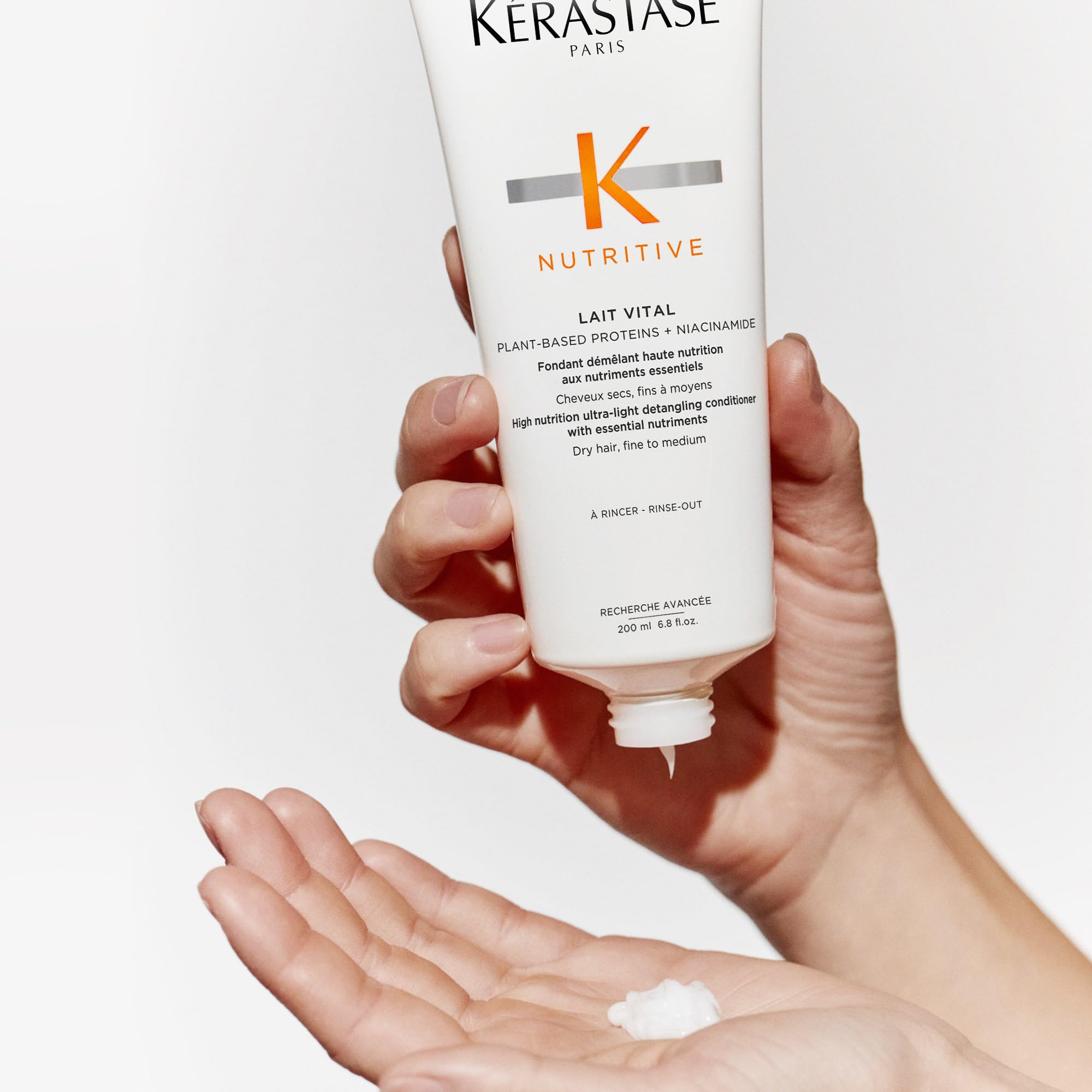 Kerastase Nutritive Lait Vital Hydrating Conditioner For Fine to Medium Dry Hair - Illuminates Shiny Hair and Easily Detangles, With Plant-Based Proteins & Niacinamide