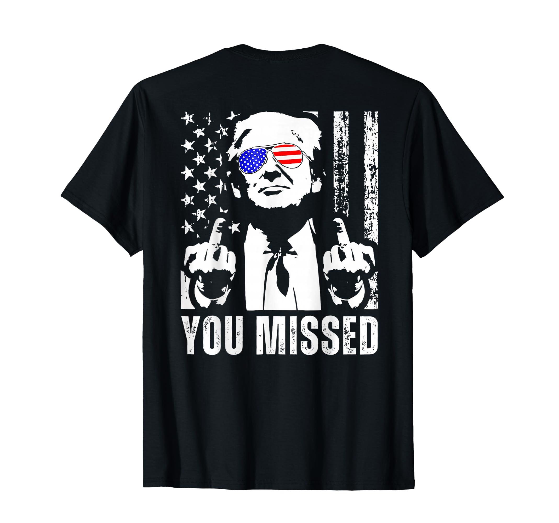 Photo 1 of (ON BACK) You Missed Trump 2024 US American Flag T-Shirt