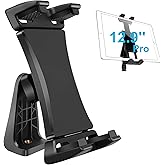 Tripod Mount Adapter 360 Degree Rotatable Universal Tablet Clamp Holder Compatible With iPad Pro 12.9 11 10.5 Air Mini, Surfa
