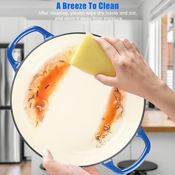CUKOR 7QT DUTCH OVEN POT WITH LID, ENAMELED CAST IRON DUTCH OVEN FOR BREAD BAKING, NON-STICK BREAD POT FOR OVEN/STOVETOP (ROAST, BRAISING, STEWING, SOUPS)