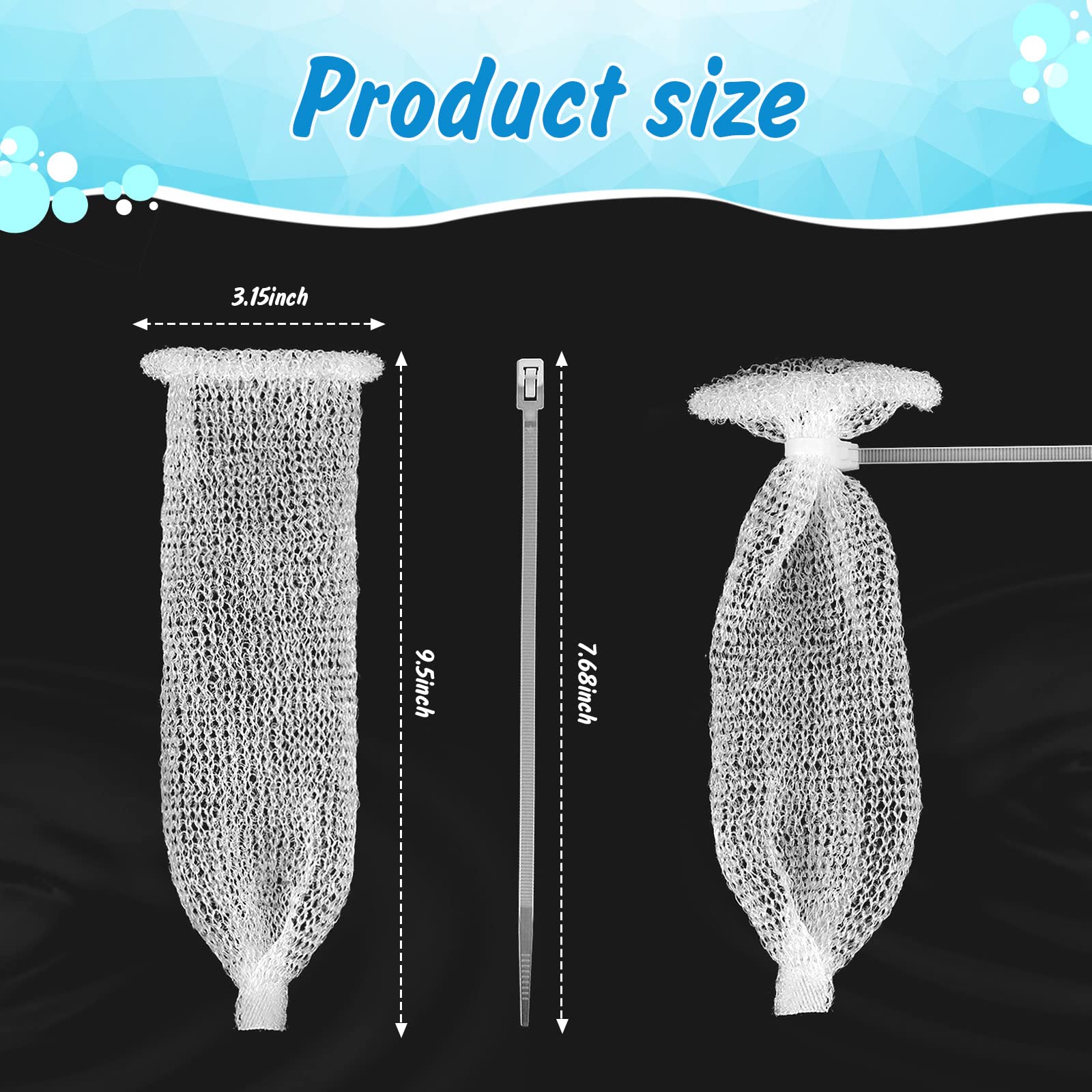40 Pieces Nylon Lint Trap Washing Machine Lint Fabric Mesh Snare Washer Lint Catcher Washer Hose Lint Traps Washing Machine Lint Trap Lint Traps Hose Screen Filter Catcher with 40 Pieces Cable Ties