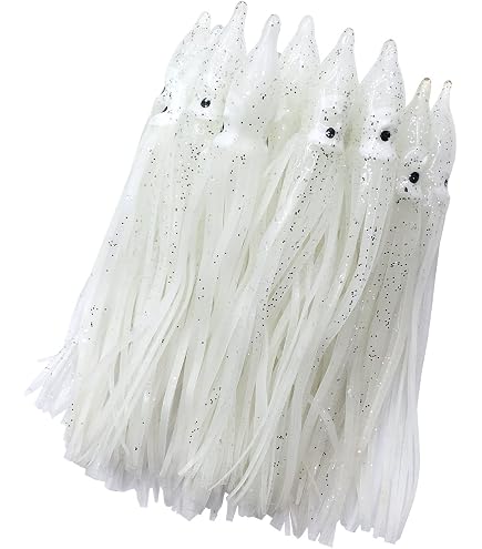 JSHANMEI Hoochie Octopus Skirts - 12cm Soft Plastic Trolling Lures For Squid Rigs, Assorted Colors (20 Or 40pc) - View #10
