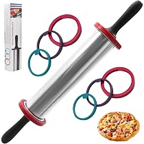 Adjustable Thickness Rolling Pin With Rings | 17" Stainless Steel Dough Roller For Baking