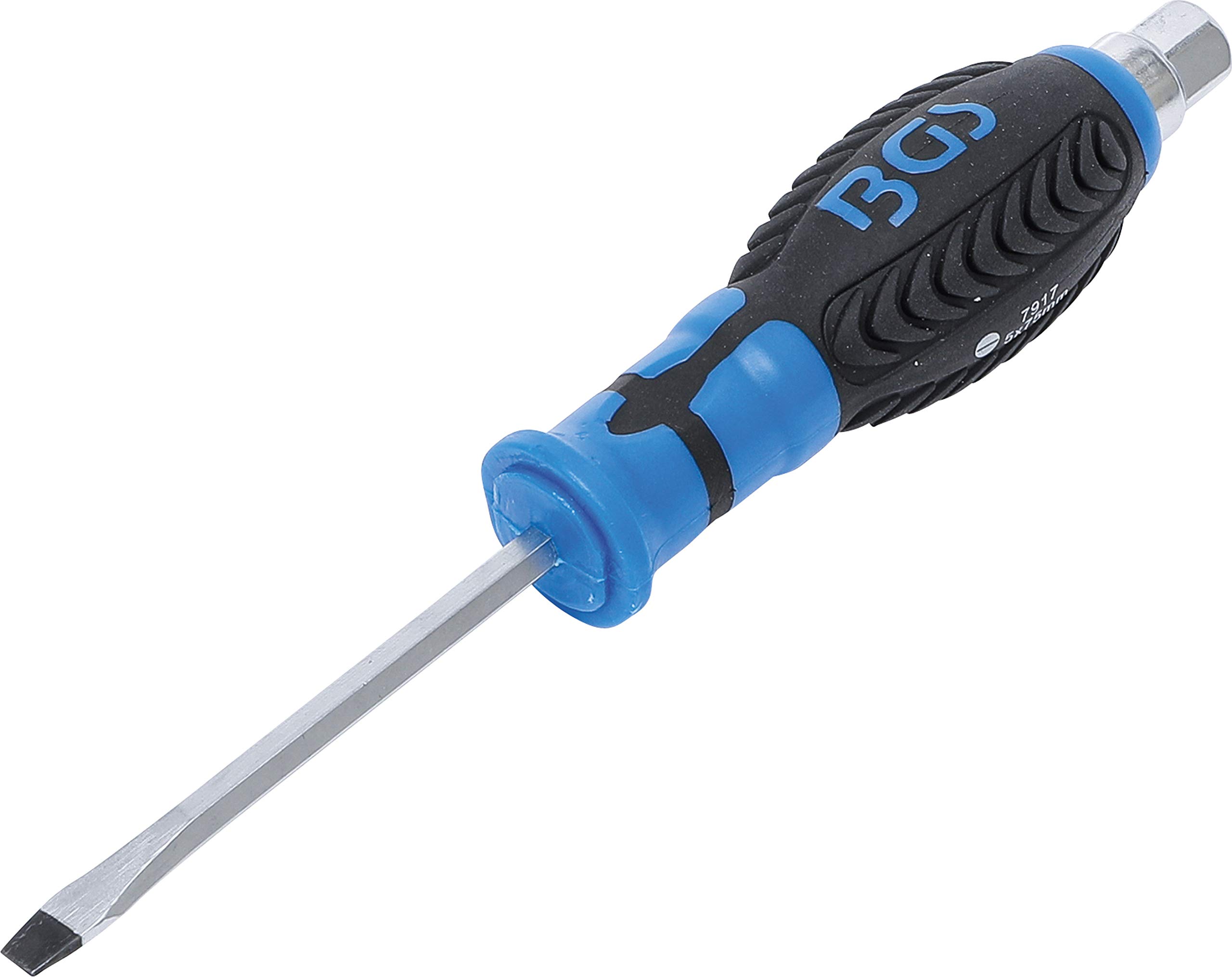 BGS 7917 | Screwdriver | with external Hexagon | Slot SL 5 mm | Blade Length 75 mm