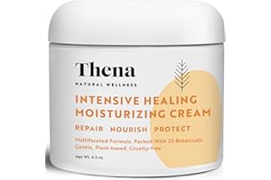 THENA NATURAL WELLNESS Intensive Healing Moisturizing Cream for Eczema Psoriasis Dry Scalp Seborrheic Dermatitis Itchy Skin Natural Relief Face & Body Lotion Skin Moisturizer Ointment for Adults & Kids