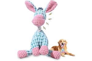 SROCOPT 2025 New Dog Toys, Indestructible Plush Dog Toy, Dogs Toys for Aggressive Chewers, Dogs Squeaky Chew Toy for Indoor Pups Teething (Blue 1pcs)