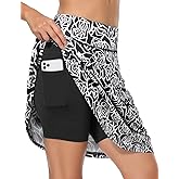 Fulbelle Golf Skorts Skirts for Women with 3 Pockets 20" Knee Length High Waisted Skorts