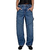 Kedera Mid Rise Barrel Baggy Carpenter Jeans for Women Wide Leg Denim Pants Baggy Boyfriend Cargo Jeans