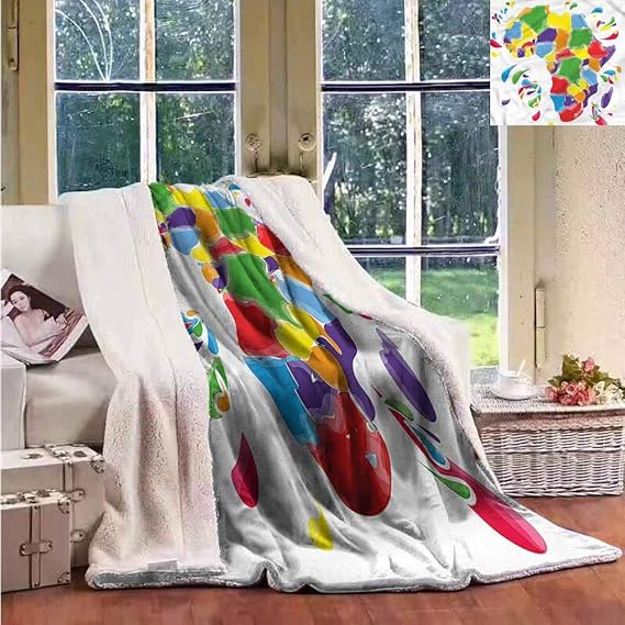 Abstract Wool Blanket Africa Continent Countries Gift Throw Blanket For